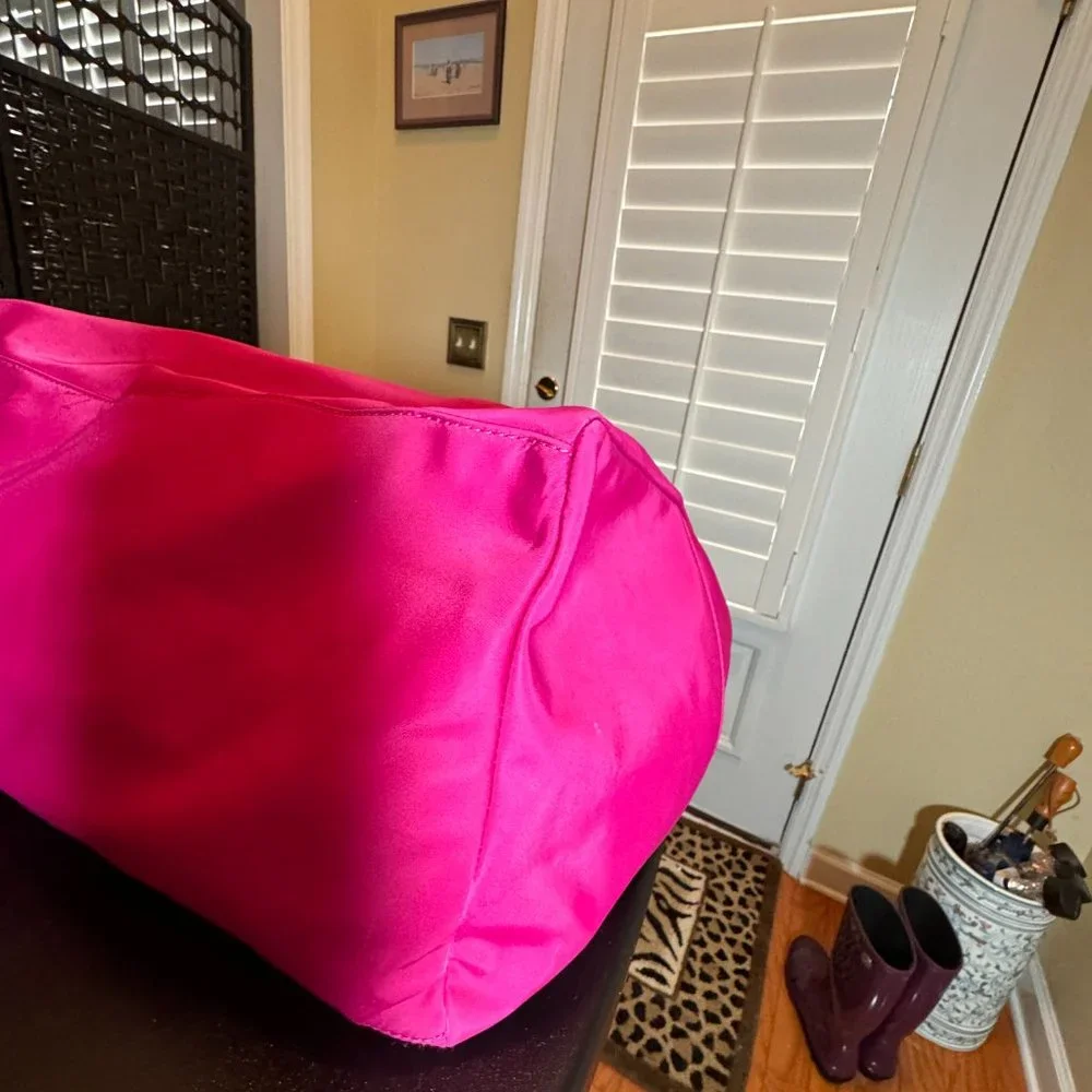Kate spade  New York pinknylon  tote with leather straps and crossbody strap
